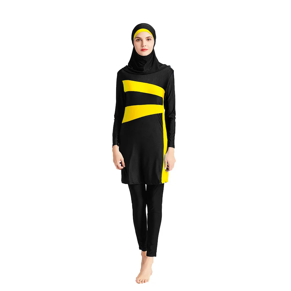 TaoBo 6XL 5XL Musulmonų Moterų Trijų dalių Didelio Elastingumo Slim Fit Konservatorius maudymosi Kostiumėliai Paplūdimio Kostiumas ilgomis Rankovėmis Islamo maudymosi kostiumėlį Nuotrauka 2