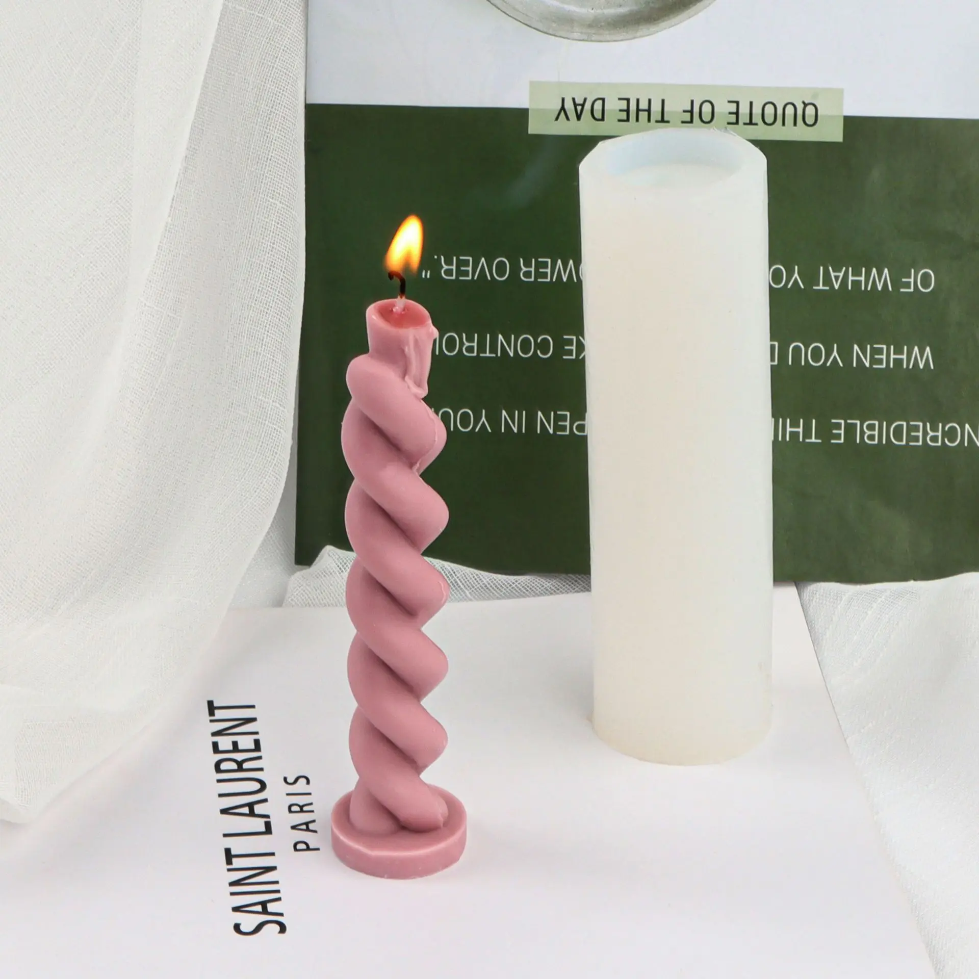 Kryžiaus Twist Formos Žvakė Silikono Formos Rankų darbo Darbastalio Apdaila Gipso Epoksidinės Dervos Aromaterapija Žvakės Silikono Forma Nuotrauka 1