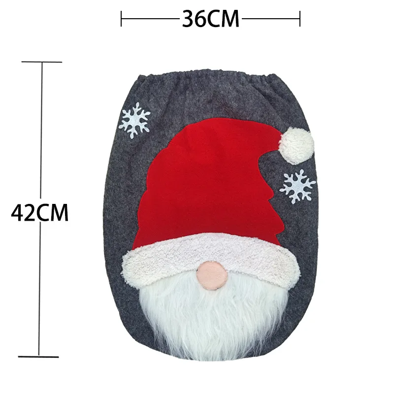Kalėdų Gnome klozeto Dangtis Kilimas Nustatyti, apsauga nuo dulkių Apsauga Apima Tiekimą Namų Vonios Tualeto Dekoro M68E Nuotrauka 3