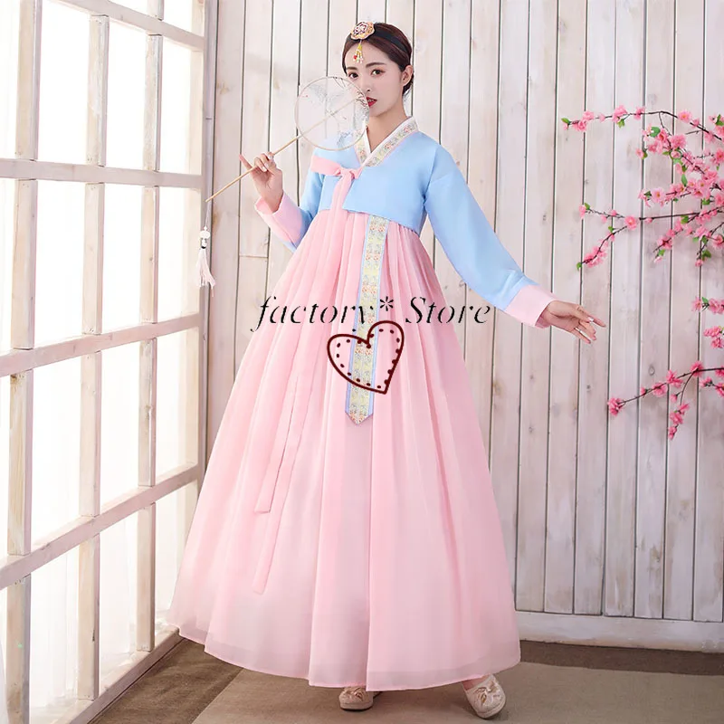 Hanbok Suknelė Šiaurės Korėja Kostiumai Hanfu Moterų Šokių Drabužius Etninės Suknelė Teismas Suknelė Tiktų Korėjos Drabužių Nuotrauka 3