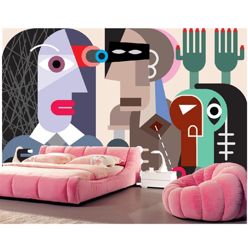Muitinės meno tapetai, cartoon abstraktus paveikslas freskomis gyvenamasis kambarys miegamasis restoranas fone sienų apmušalai atsparus vandeniui Nuotrauka 2
