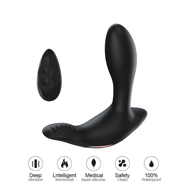 Kelis greičio Prostatos makšties šildymo vibracija massager nuotolinio vyrų kontrolės analinis butt plug Silikoninis vandeniui Suaugusiųjų sekso žaislai Nuotrauka 0