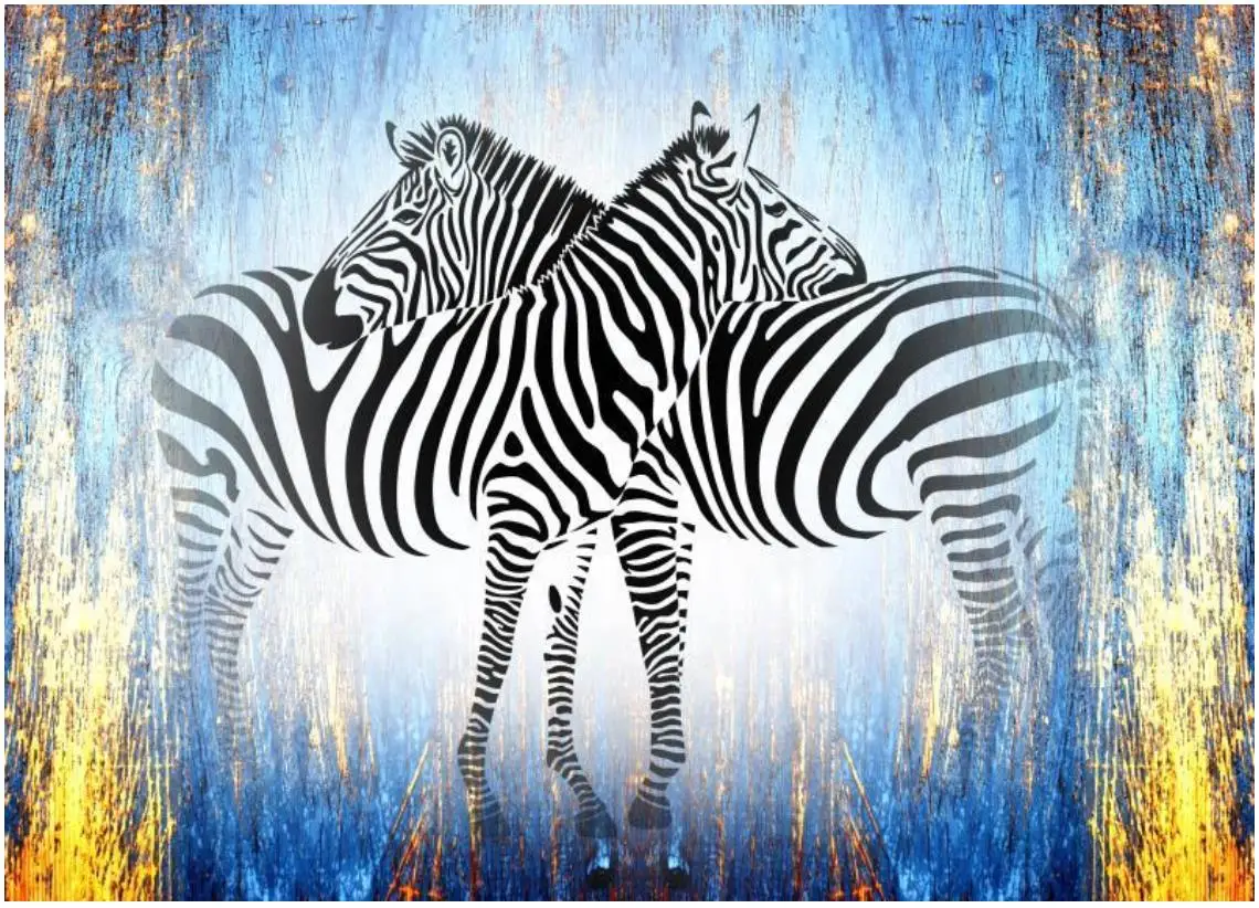 Custom foto tapetai, sienų ir 3 d freskomis Fantazijos zebra juodos ir baltos juostelės abstrakčiai animacinių filmų fone sienos nuotrauka dekoras Nuotrauka 0