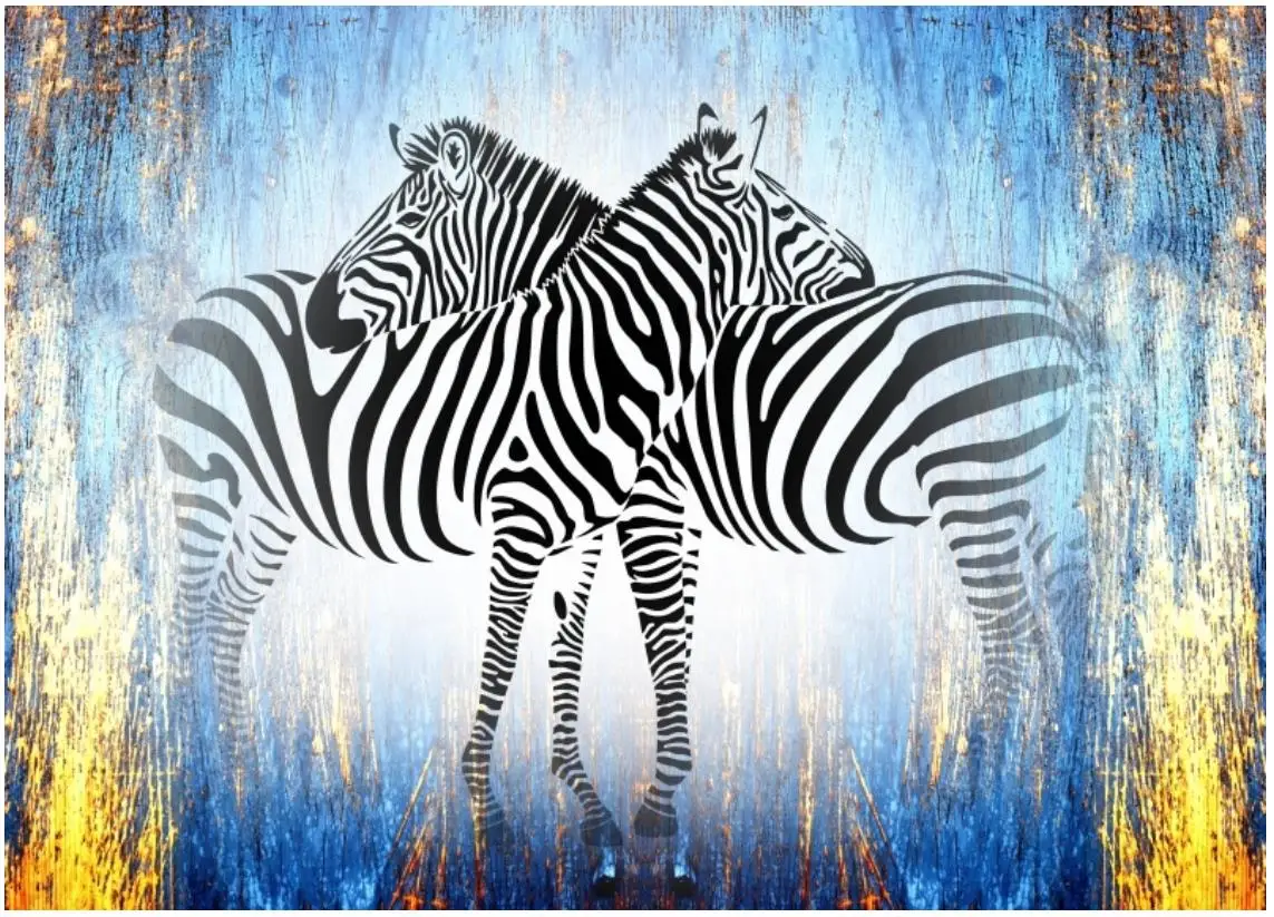 Custom foto tapetai, sienų ir 3 d freskomis Fantazijos zebra juodos ir baltos juostelės abstrakčiai animacinių filmų fone sienos nuotrauka dekoras Nuotrauka 1