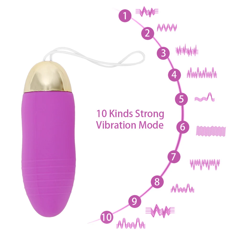 Vibruojantis Kiaušinis Sekso Žaislai Moterims, Galingas Kulka Vibratorius Klitorio Stimuliatorius 10 Greičio Nuotolinio Valdymo G-Spot Massager Nešiojamų Nuotrauka 3
